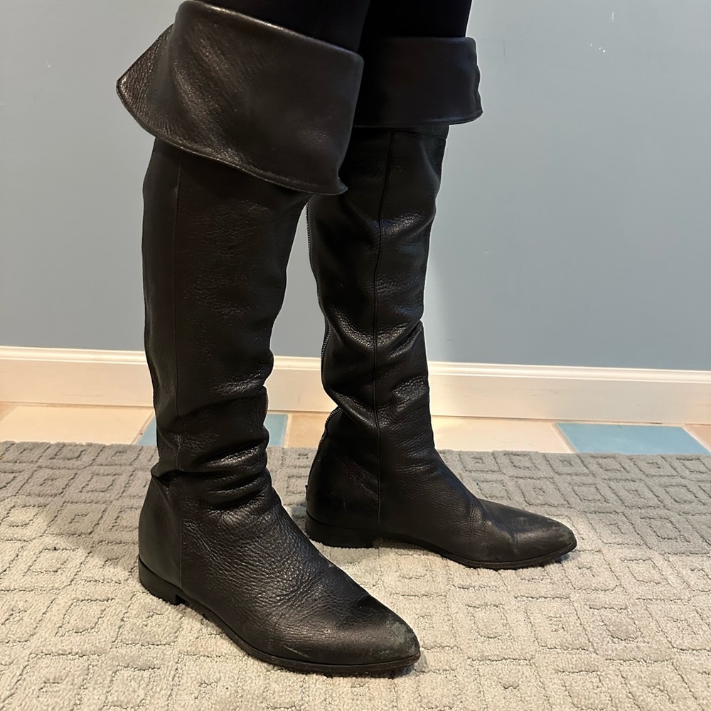 Prada Black Over the Knee Boots